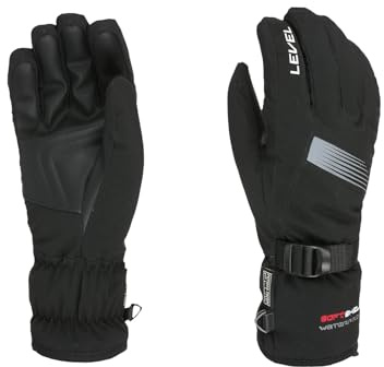 Level Hero Men's Ski and Snowboard Gloves with Short Cuff and Adjustable Strap, Men's Thermal Waterproof and Breathable Winter Gloves, Snow Clothing for Skiers and Snowboarders, 1 Pair