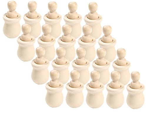 LALAFINA 20stücke Unfertige Holz Steckpuppen Diy Blank Unlackiert Peg Menschen Für Junge Mädchen Kunst Handwerk Liefert