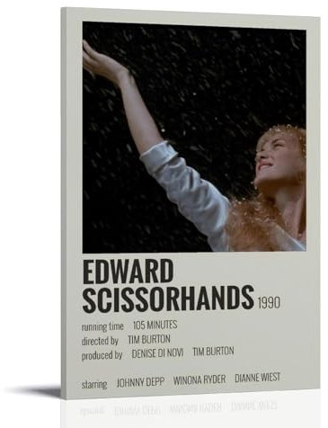 OREAUORN Edward Scissorhander 1990 Poster, Wandkunst, Leinwand, ästhetisches Vintage-Poster, dekoratives Gemälde für Wohnzimmer, Schlafzimmer, 40 x 60 cm, Rahmenstil-10