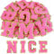 ASTARON 26 Pcs Self Adhesive Letter Patches Chenille Letters Stickers, A-Z Embroidered Applique Patches Alphabet Cloth Patch for Clothes, Bags, Hat, Phone Case, DIY Accessories (Medium Pink)
