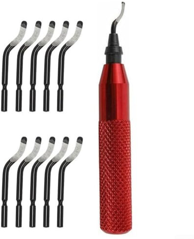 Compatible with NOGA for SG, RB, Handle Deburring Tool Kit with Burr Handle and 10 Blades