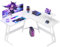 Devoko Gaming Tisch L Form mit Monitorständer, Eckschreibtisch für Gamer, Gaming Schreibtisch L Form, Groß Pc Computertisch, Kohlefaser Weiß, 120x120cm