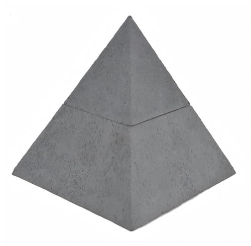 Portacandele decorativo a piramide dorata, altezza 22,2 cm, finitura in metallo testurizzato (grigio)