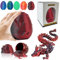Veszoen Dragón Impreso en 3D, 30cm Dragón Articulado Impreso 3D, Dragón de Cristal con Huevo de Dragón para Automóviles, Oficinas y Decoración del Hogar(Rojo Oscuro)