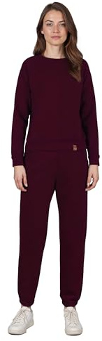 VIVISENCE Damen Trainingsanzug Baumwolle Bündchen Taschen Alltag Komfort 9204