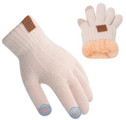 Risipu Frauen Winter Touchscreen Handschuhe Herren Thermal Warm Knit Fleece gefüttert Handschuhe für Damen Soft Touchscreen Handschuh für die Arbeit Skifahren Laufen