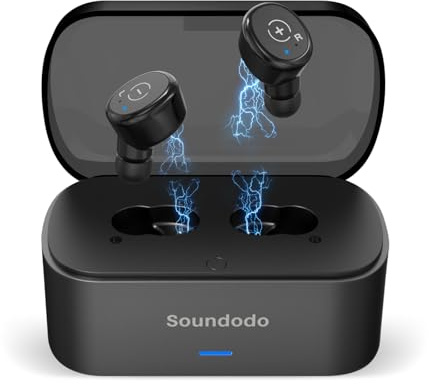 Soundodo Wireless Earbuds for TV Listening Watching, 2025 New TWS Wireless Earbuds for TV with Transmitter Set, Plug and Play,Compatible with TVs with Optical, AUX, RCA, 60ft Remote