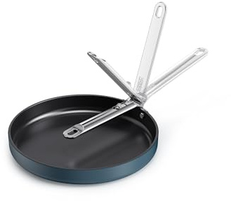 Joseph Joseph Space 28 cm flache Antihaft-Pfanne mit klappbarem Griff