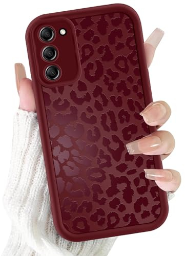 ZhuoFan Handyhülle für Samsung S20 FE 5G/S20 Lite/S20 Fan Edition hülle 6,5”,Aesthetic Leopard Muster Rot Matte Design Schutzhülle Silikon Case Mädchen Stoßfest Kameraschutz Bumper Cover,05