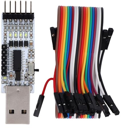 GOWENIC CH343G USB-zu-TTL-Seriellkonverter, Full-Speed-USB-2.0-Schnittstelle mit 5 Anzeigen und DIP-Schalter, für PC-Betriebssystem, Stabile Kommunikation mit 4% Fehlerrate