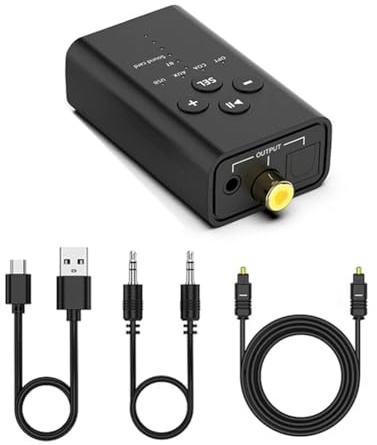 Pinafresa USB Bluetooth Audio Receiver for Speaker Amplifier PC TV AUX/Fibre-Optical/Coaxial Adapter Converter Bluetooth 5.2