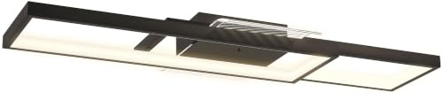 HOMCOM Deckenleuchte LED 43W 4600LM 3000-6000K Dimmbare Deckenlampe | Flach, Wohnzimmerlampe, mit Fernbedienung, Wandschalter, Küchenlampe, für Wohnzimmer Schlafzimmer Flur