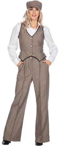 WILBERS & WILBERS - 20er Jahre Kostüm Damen | 3-teilig mit Hose, Weste und Mütze, Gatsby Outfit für Karneval, Mottoparty