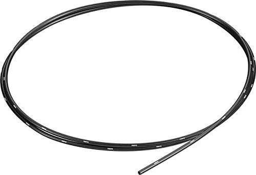 Festo Plastic Hose, Black, 2 mm Outer Diameter, 1.2 mm Inner Diameter, 0.4 mm Wall Thickness, 6 Bar Max. Pressure, Pack of 1