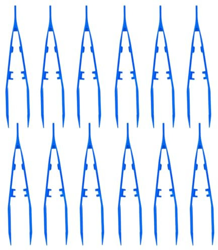 SE 365pt12 Plastique léger Ensemble de pince à épiler (12 pièces), assorties