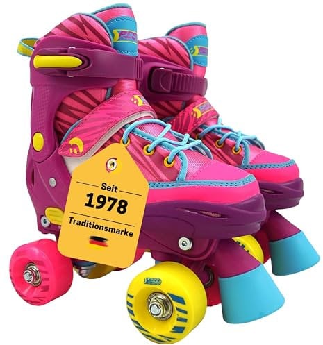 Best Sporting Rollschuhe Kinder Mädchen I Rollschuhe größenverstellbar 28-31 I robuste Inliner für Kinder mit Bremse I pink I Rollerskates Schuhe Kinder I Inliner mit 4 Rollen