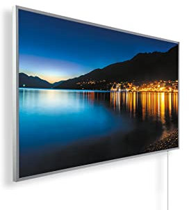 Infrarotheizung mit Bild – Bildmotive – TÜV SÜD - 1200 Watt Bildheizung - Weißer Rahmen (17. Ausblick bei Nacht)