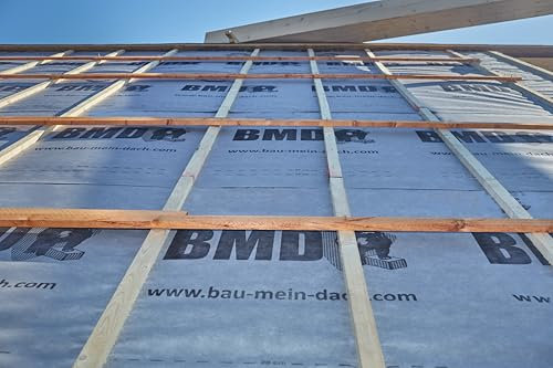 BMD Unterspannbahn 100g/m² | 1,5m x 50m | sd-wert 0,02m | hochdiffusionsoffen |wasserdichte und reißfeste Unterdeckbahn mit CE Siegel | 75m²