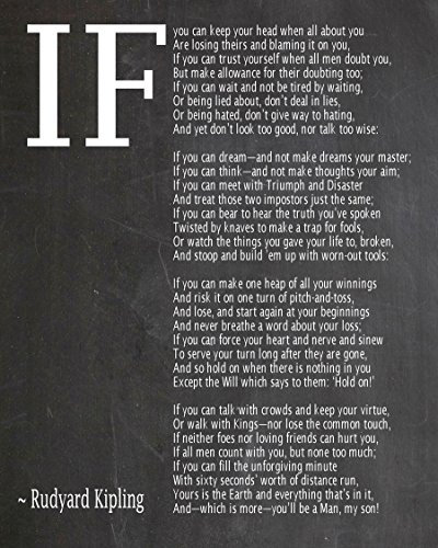 IF Poem Art Print IF Poem by Rudyard Kipling Art Print IF Poster If Poem Poster If Poem Print If Poem Wall Art If you can If by Kipling Poem (8.3 x 11.7, Chalkboard Black)