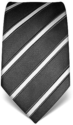 Vincenzo Boretti Herren Krawatte reine Seide gestreift edel Männer-Design zum Hemd mit Anzug für Business Hochzeit 8 cm schmal/breit anthrazit