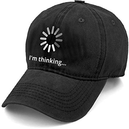 KKMKSHHG Unisex Baseballkappe mit Aufschrift I'm Thinking, Denim-Hut, verstellbar, gewaschene, gefärbte Baumwolle - Schwarz - Einheitsgröße