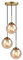 HJXDtech Industrial Vintage 3 Lights Pendant Light,Glass Globe 3 Pendants Ceiling Light, Brass E27 Hanging Lamp Cluster Over Kitchen Island & Dining Room Table (Amber)