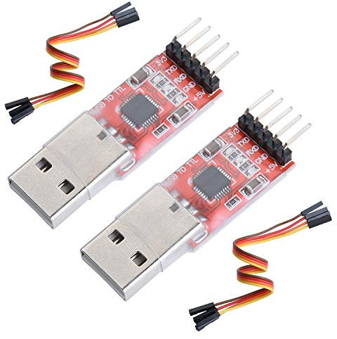 Yizhet 2PCS USB to TTL Serial Converter, 5 PIN Jumper Wire Cable Compatible with CP2102 Chip for Arduino, Windows 7, 8, 10, Linux, Mac OS X