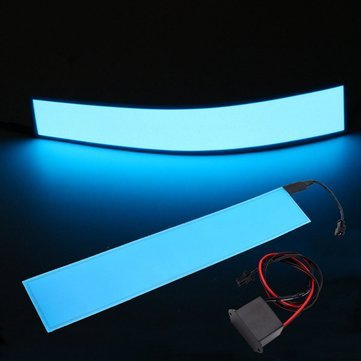 C-FUNN 30,5 x 5,1 cm 12 V flexibles Elektrolumineszenzband El Panel Hintergrundbeleuchtung Dekorationen Licht mit Wechselrichter – Blau