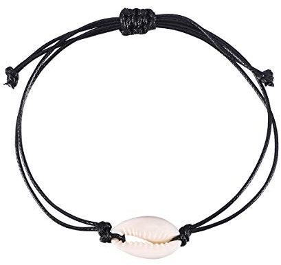 Holibanna natürliche Muschel Armband Handgestrickte Fußkette Single Beach Kauri Muschel verstellbare hawaiianische Armreifen