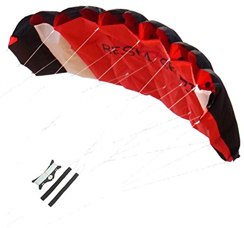 Besra Huge 73inch Dual Line Parachute Stunt Kite with Flying Tools 1.8m Power Parafoil Kitesurfing Training Kites Outdoor Fun Sports (Red)