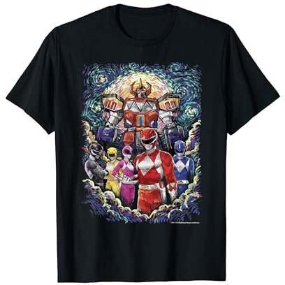 Power Rangers Mighty Morphin' Megazord Starry Night Poster T-Shirt