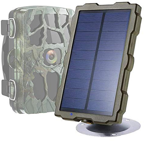 Braveking1 Caméras de Chasse Chargeur Solaire Panel DC 6V/1500mAh IP56 Étanche Extérieur Portable de Banque D'énergie Solaire Kit d'installation Inclus pour Cameras de Chasse et Piege Photographique