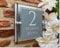 Modern Personalised House Number Plaques Door Sign Block, Grey Slate