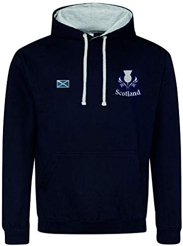 Nicht offizielles Schottland Rugby Team Six Nations Hoodie - Uni Pullover Sweatshirt - Supporter Gear für Rugby-Fans, navy, 4XL