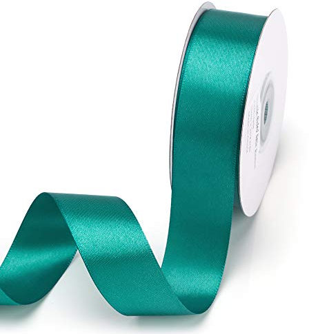 IHKFILAN Satinband, in Jade (25 mm x 22.86 m), matt glänzendes Geschenkband, edles Schleifenband zum Dekorieren & Basteln, zum Einpacken besonderer Geschenke, für Hochzeiten, Taufen, uvm