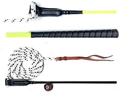 JA Horse Bâton de contact avec corde pour l'entraînement au travail au sol 100120 cm Bâton de travail au sol Bâton d'équitation Cravache longeur Bâton de finesse Bâton carrot Stick