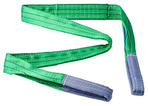 IPEA Cinghia per Sollevamento Carichi e Pesi – 2 Metri – Portata 2000 Kg – Corda Antiabrasione e Antitaglio in Poliestere per Sollevare Oggetti Pesanti – A norma CEN – 60 mm x 2 metri – Verde