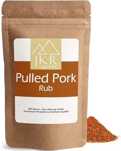 JKR Spices Pulled Pork Rub 900g, BBQ Gewürzmischung für Smoker Grill Ofen Dry Rub für Schweinenacken Schweineschulter Rippchen im Aromabeutel