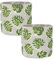 KOTARBAU® 2er Set Blumentopf Übertopf 20 cm für Blumen Pflanzen aus Dekorativ-Beton Fensterblatt-Motiv Monstera