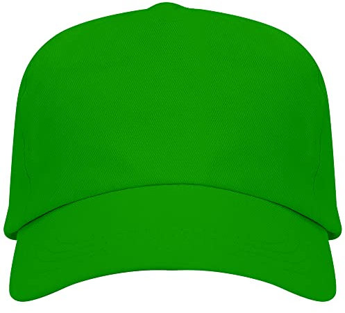 KINKIES Gorra Infantil de Colores 100% algodón - Visera para niños con Agujeros de ventilación y Cierre de Velcro (Verde)
