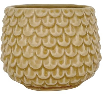 Nordring Retro Übertopf Vintage Pflanztopf für Zimmerplanzen, Sukkulenten Blumentopf Pino S (9,5 cm ø), Elfenbein, Keramik