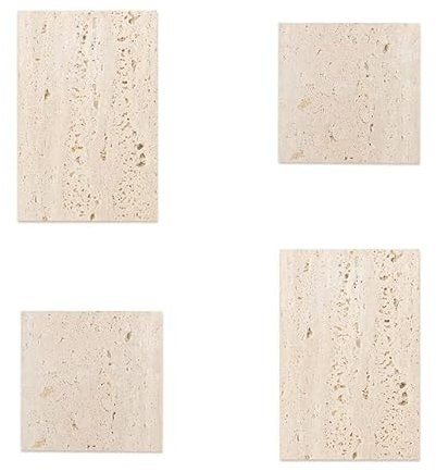 Gisela D Naturstein Foto Requisiten, Fotografie Requisiten Schmuck, Kosmetik, Aufbewahrungstablett, Produkt Fotografie Zubehör (weiß, 4 Stück (15 x 8 cm)