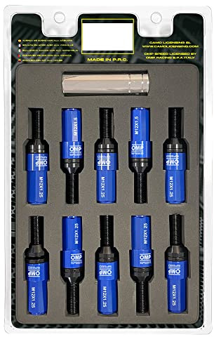 OMP SPEED - Set Performance-Schrauben mit Aluminiumschutz, M12X1.25, HEX: 17-19, L: 28 mm, Farbe: blau