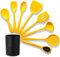 Set Utensilios de Cocina Antiadherente Juego de Utensilios de Cocina de Silicona Juego de Utensilios de Cocina Espátula Resistente al Calor Pala Cuchara de Sopa con Caja de Almacenamiento