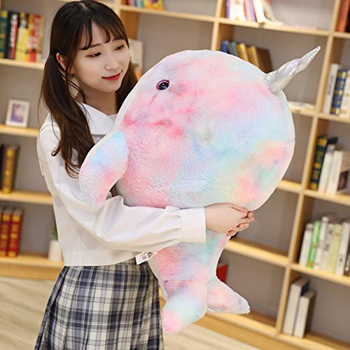 GRIER 28-75cm große Puppe Narwal Kissen Plüschtier Farbe Wal Raumdekoration Puppe Stoffpuppe Geschenk 45cm 0,48kg Farbe