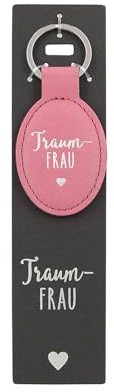 Depesche 11807-110 Vergiss mich nicht Schlüsselanhänger, ovaler Tag aus Kunstleder mit Traumfrau Schriftzug, Pink