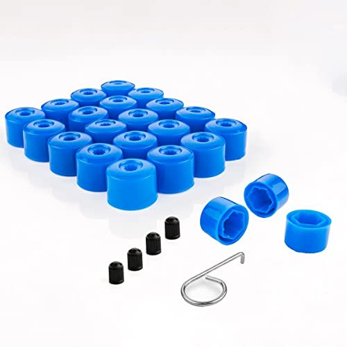 LST 20x Sechskant Radschraube Abdeckkappen 17 mm blau Felgen Kappen Set
