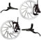 Clarks Cycle Systems Clout-1 Hydraulisches Scheibenbremsen-Set, vorne und hinten, inkl. Rotoren, Oliven, is-Halterungen, 180/160 mm, schwarz