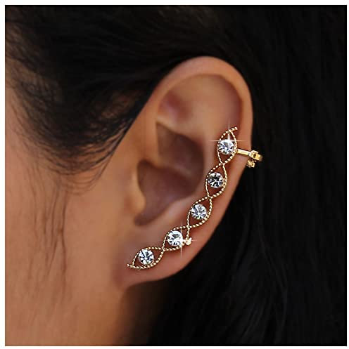 Inateannal Boho Strass Böses Auge Ohr Manschette Ohrringe Kristall Auge Manschette Ohrclips Ohrringe Cz Kristall Ohr Climber Manschette Ohrringe Gold Geometrie Manschette Wrap Ohrringe Schmuck