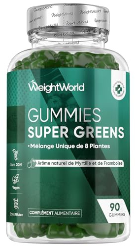 Super Green Gummies - 90 Vegan Multivitamin Gummies - Blend of 8 Botanicals | With Vitamin B12, B3, B6, B5 & Folic Acid - Added 1.5mg Zinc - Gluten-Free Greens Supplement for Women & Men - GMP-Approved